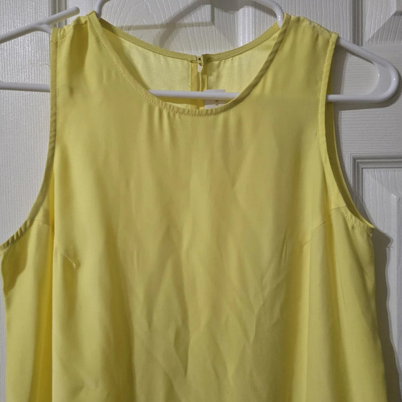 Amanda Uprichard Silk Mini Shift Dress w/ Ruffle Hem in Yellow, Unlined, EUC! - Picture 3 of 13